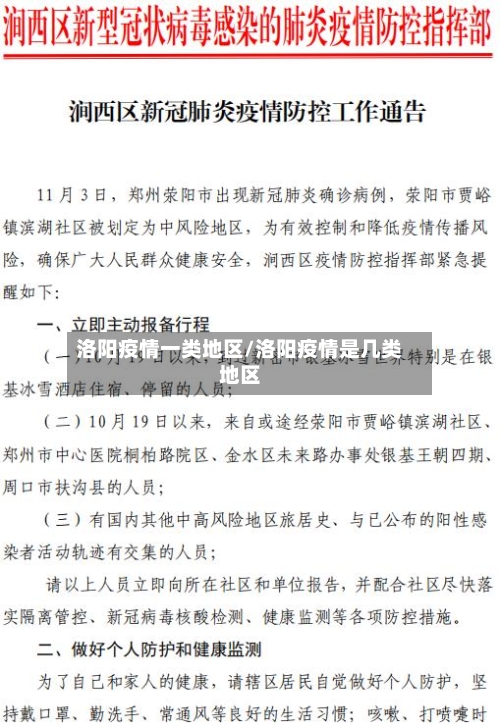 洛阳疫情一类地区/洛阳疫情是几类地区