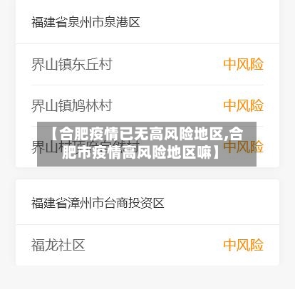 【合肥疫情已无高风险地区,合肥市疫情高风险地区嘛】-第2张图片