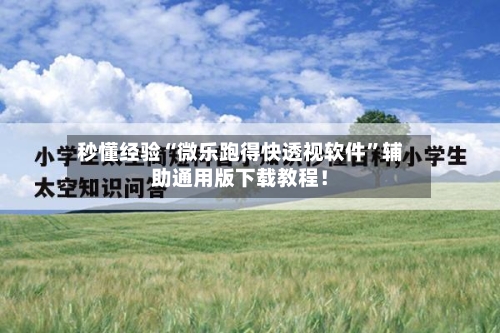 秒懂经验“微乐跑得快透视软件”辅助通用版下载教程！