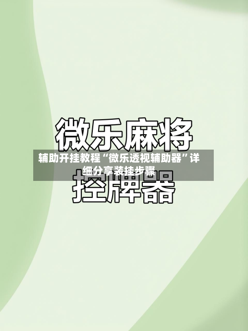 辅助开挂教程“微乐透视辅助器”详细分享装挂步骤-第3张图片