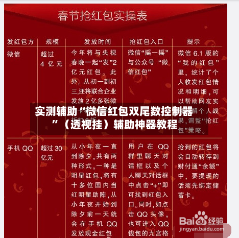 实测辅助“微信红包双尾数控制器”（透视挂）辅助神器教程