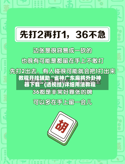 教程开挂辅助“雀神广东麻将外卦神器下载”(透视挂)详细用法教程-第3张图片