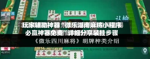 玩家辅助神器“微乐湖南麻将小程序必赢神器免费”详细分享装挂步骤-第2张图片