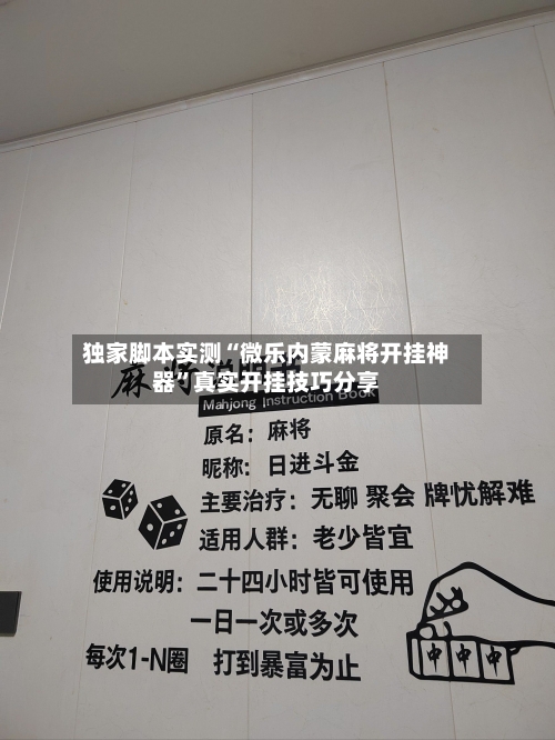 独家脚本实测“微乐内蒙麻将开挂神器”真实开挂技巧分享-第2张图片