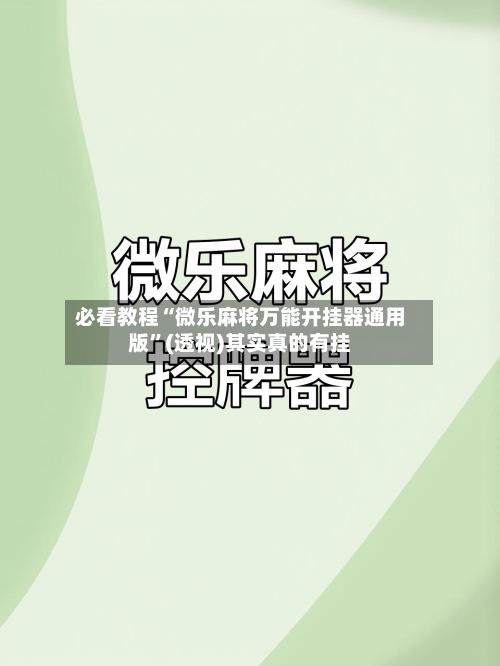 必看教程“微乐麻将万能开挂器通用版”(透视)其实真的有挂-第2张图片