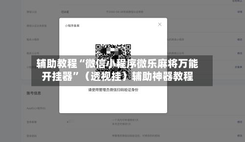 辅助教程“微信小程序微乐麻将万能开挂器”（透视挂）辅助神器教程-第2张图片