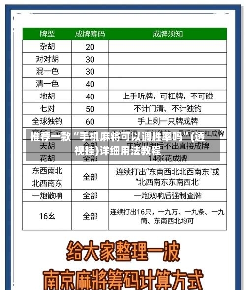 推荐一款“手机麻将可以调胜率吗”(透视挂)详细用法教程-第2张图片
