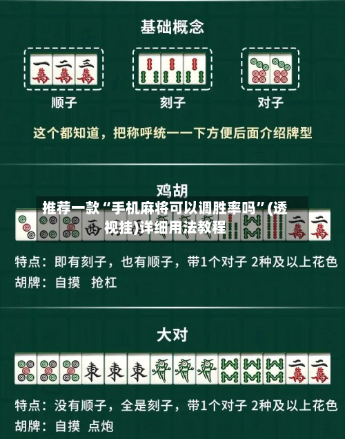 推荐一款“手机麻将可以调胜率吗”(透视挂)详细用法教程