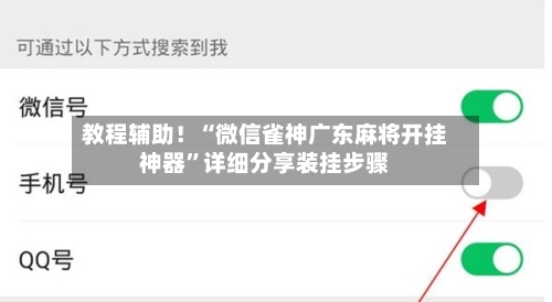 教程辅助！“微信雀神广东麻将开挂神器	”详细分享装挂步骤-第2张图片