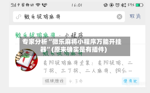 专家分析“微乐麻将小程序万能开挂器”(原来确实是有插件)