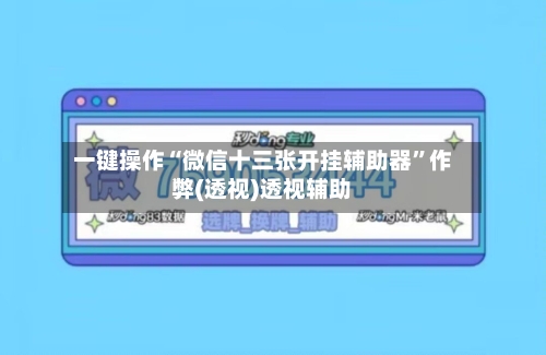 一键操作“微信十三张开挂辅助器”作弊(透视)透视辅助-第3张图片