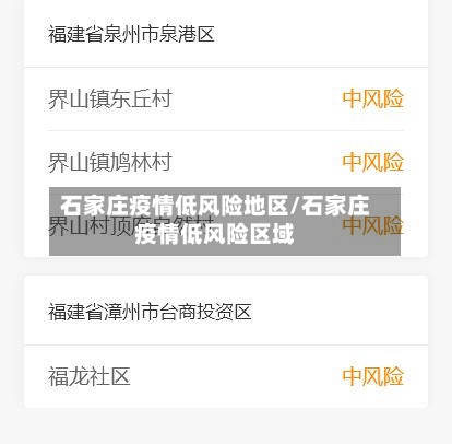 石家庄疫情低风险地区/石家庄疫情低风险区域