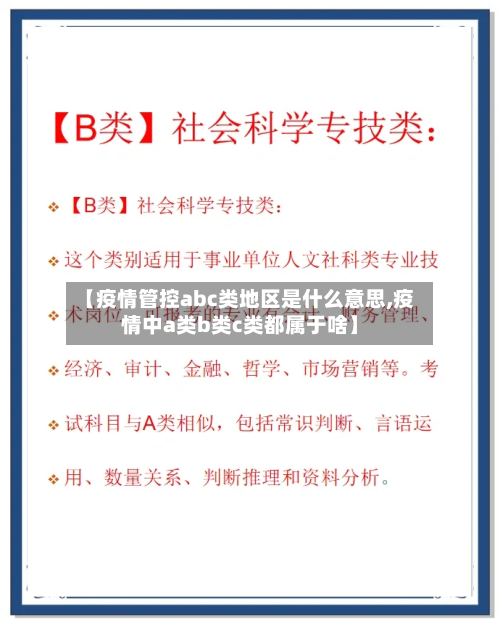 【疫情管控abc类地区是什么意思,疫情中a类b类c类都属于啥】
