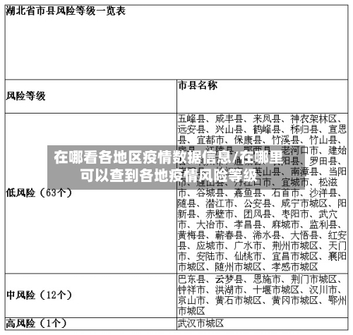 在哪看各地区疫情数据信息/在哪里可以查到各地疫情风险等级