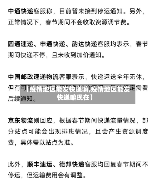 【疫情地区能发快递嘛,疫情地区能发快递嘛现在】-第2张图片