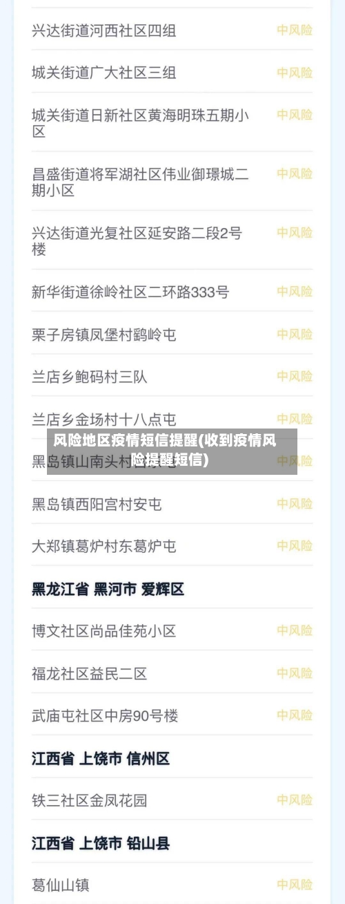 风险地区疫情短信提醒(收到疫情风险提醒短信)-第2张图片