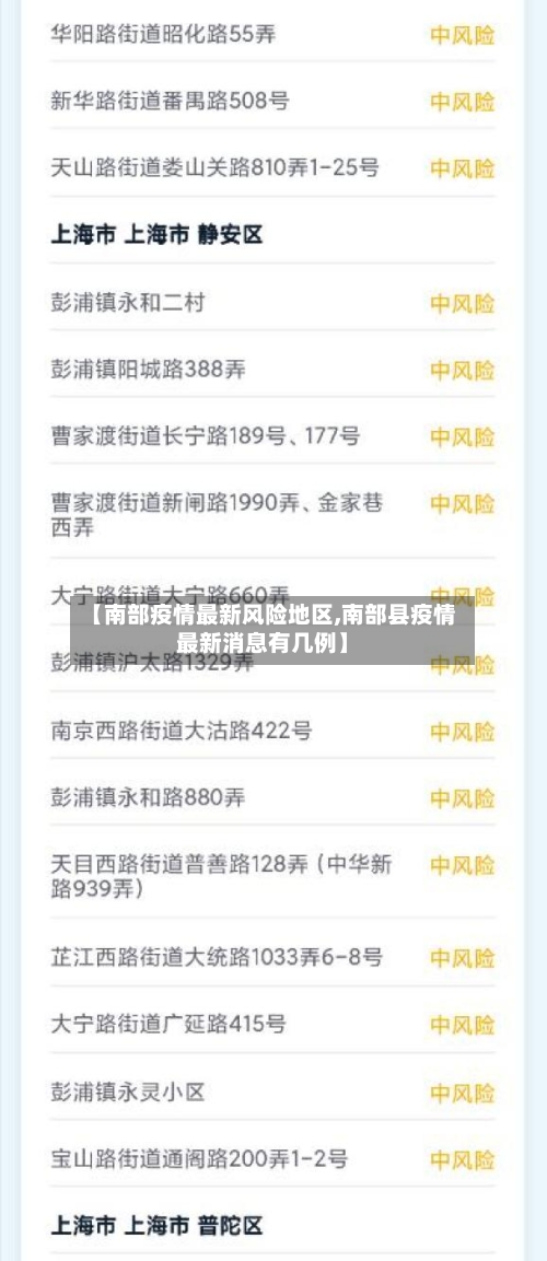【南部疫情最新风险地区,南部县疫情最新消息有几例】